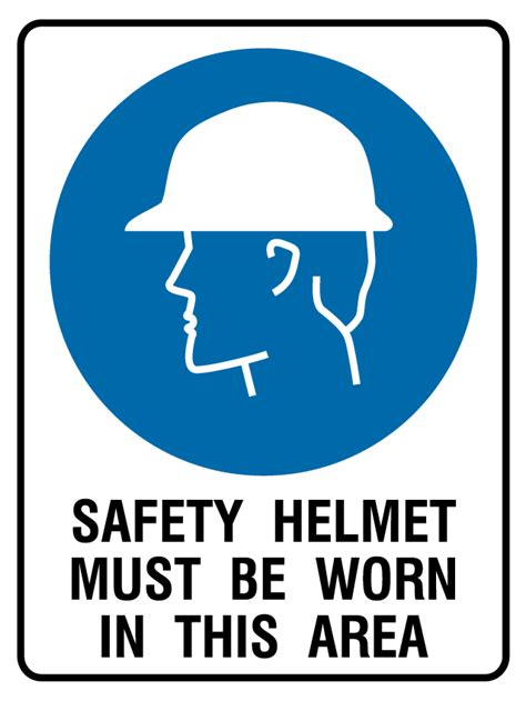 Mandatory Safety Helmet Must Be Worn In This Area Newprint Hrg