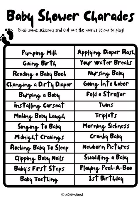 How To Play Baby Shower Charades Free Printable Momtivational