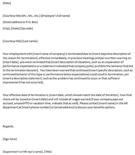 27 Free Employee Termination Letter Templates Word Excel Templates