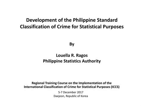 Pdf Development Of The Philippine Standard Classification Of