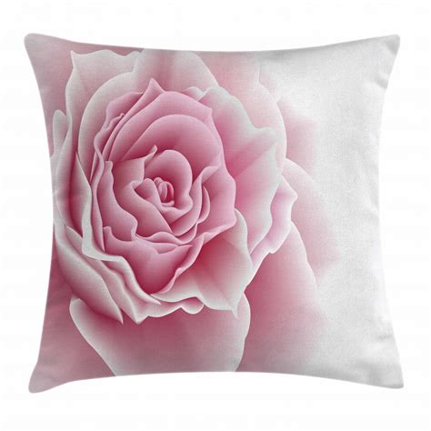 Light Pink Throw Pillow Cushion Cover Romantic Rose Petals Beauty