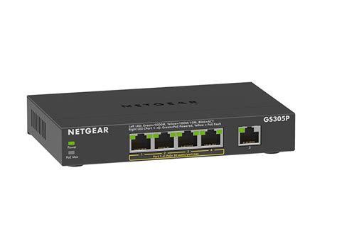 Netgear Gs305p 200nas 5 Port Gigabit Ethernet Soho Unmanaged Poe 63w