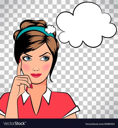 illustration thinking woman pop artcomic style stock vector royalty hot sex picture