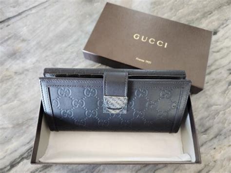 Gucci Dark Brown Guccissima Leather Continental Long Wallet Snap