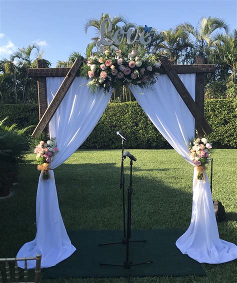 Diy Wedding Arch Made From Landscape Timbers Diy Wedding Arch