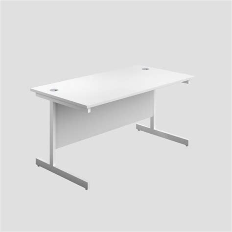 1600x800 Single Upright Rectangular Desk White White Office Furniture