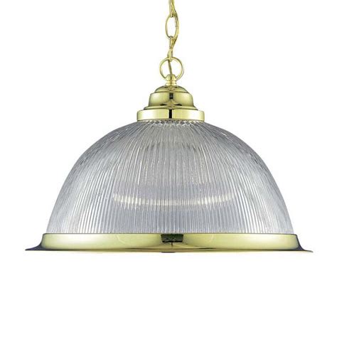 Volume International Roth Polished Brass Transitional Ribbed Glass Dome Pendant In The Pendant