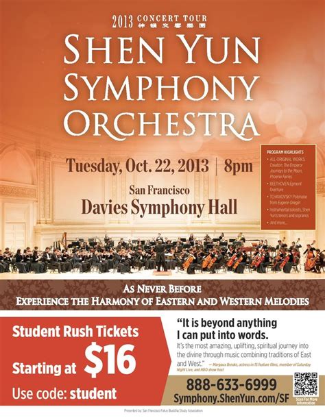 Shen Yun Symphony Orchestra Student Rush Tickets Available For San