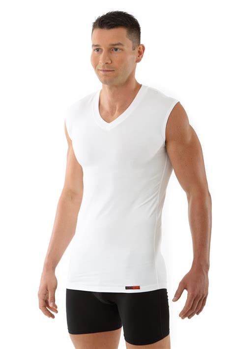 Men S Undershirt Sleeveless Muscle Shirt Stuttgart White Flat V
