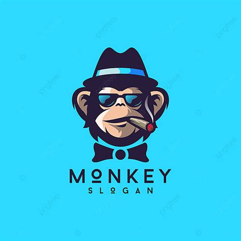 Cool Monkey Logo Design Vector Illustrator Template For