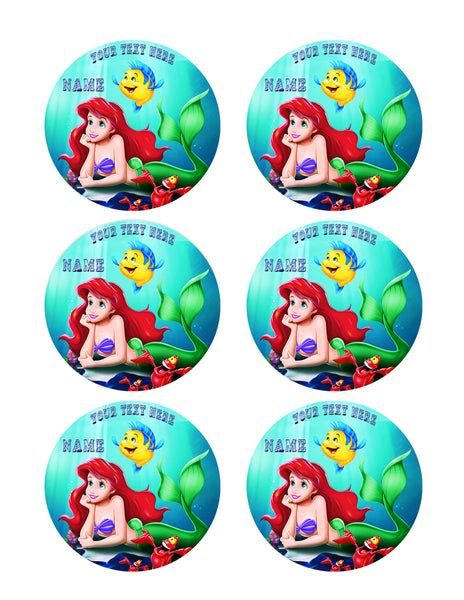 Ariel The Little Mermaid Edible Cake Topper Cupcake Toppers Strips Edible Prints On Cake