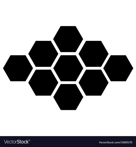 Black Hexagon Icon On White Background Eps Vector Image