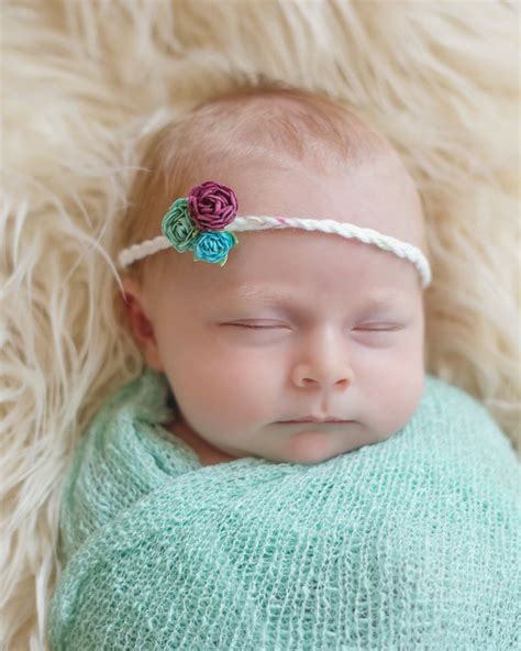 Newborn Headband Paper Flower Headband Yarn Headband Photography