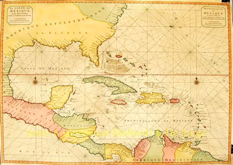 Mexican Gulf Caribbean Antique Sea Chart Pieter Mortier 1700