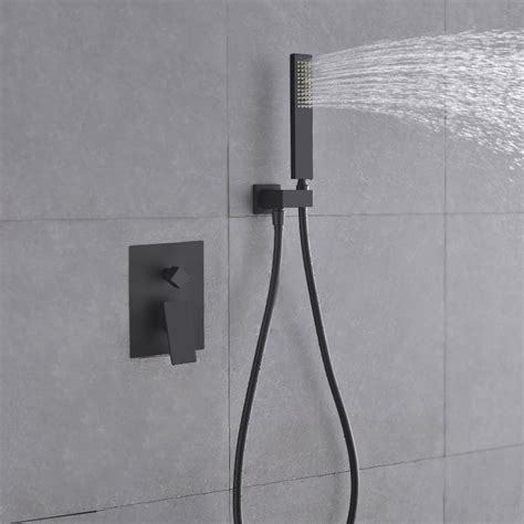 Luxury Modern Minimalist Style Wall Mount Waterfall Shower Head And Hand