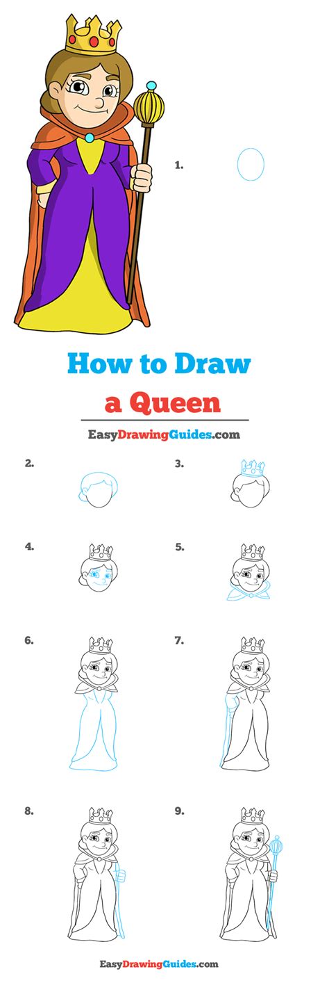 How To Draw A Queen Really Easy Drawing Tutorial Drawing Tutorial