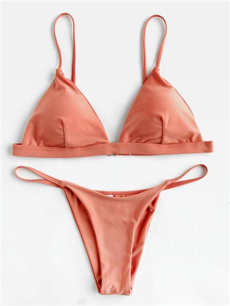 shop beach style triangle bikini set online shein offers beach style triangle bikini set and more
