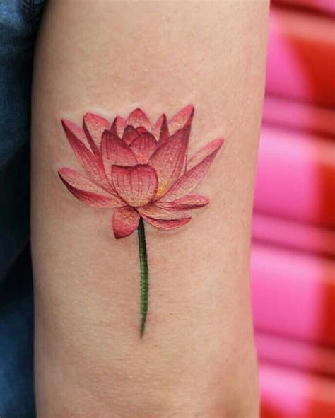Beautiful Pink Lotus Flower Tattoo