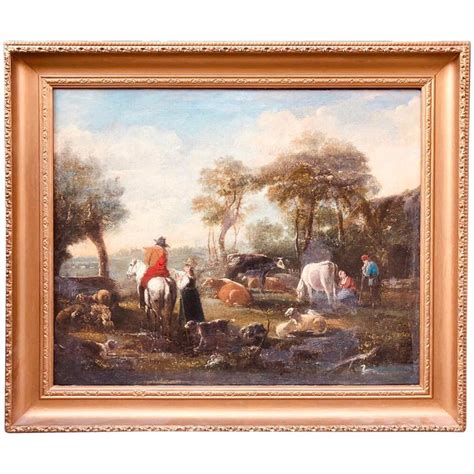 Farm English Landscape Unknown Artist Unsigned Oil Painting 19th