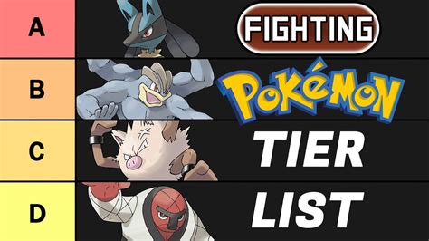 Best Fighting Type Pokemon Tier List Pokemon Tier Lists Fighting