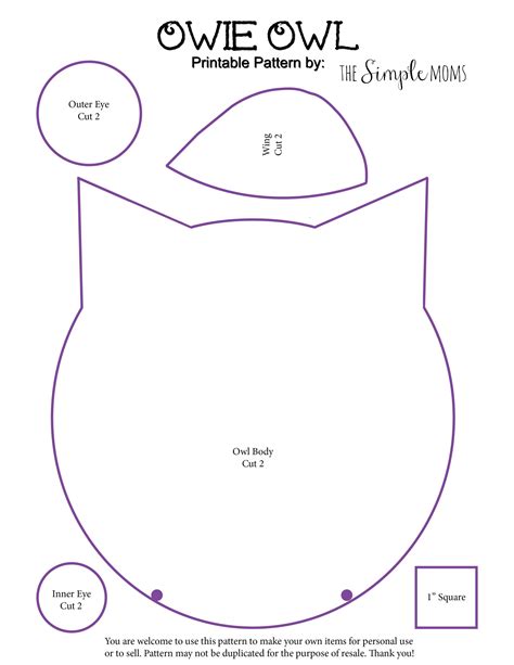Printable Owl Template For Sewing Printable Templates