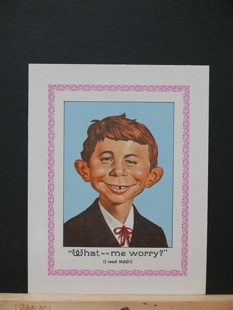 Mad Magazine Alfred E Neuman 7 X 9 Inch Print Portrait With Text What