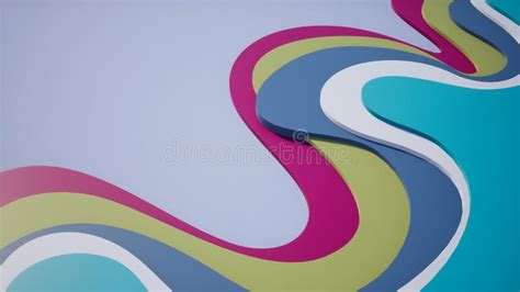 3d Multicolor Line Abstract Background Wallpaper Stock Illustration