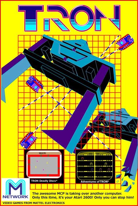 Vintage 1982 Tron Arcade Poster Video Game Print Video Game Posters