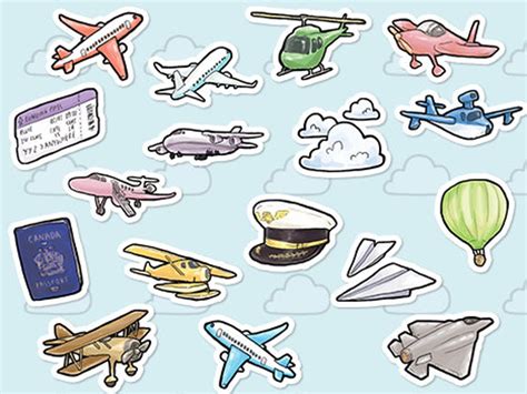 Airplane Themed Stickers 17 Pieces Waterprooof Glossy Etsy