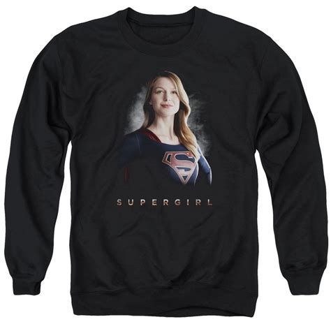 Supergirl Sweatshirt Standing Tall Adult Black Sweat Shirt Supergirl
