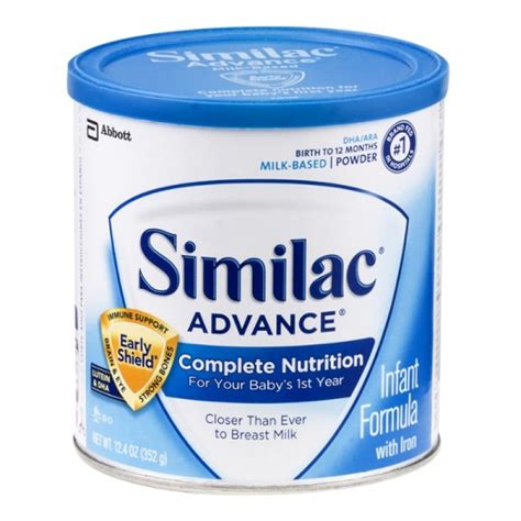 Similac Advance Infant Formula With Iron Milk Based Powder 124 Oz