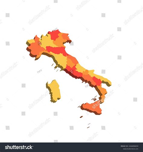 Italy Political Map Administrative Divisions Regions Stock Vector