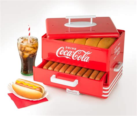 Buy Nostalgia Extra Large Diner Style Coca Cola Hot Dog Steamer And Bun