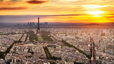 1920x1080 Paris France City Cityscape Sunset Eiffel Tower Clouds