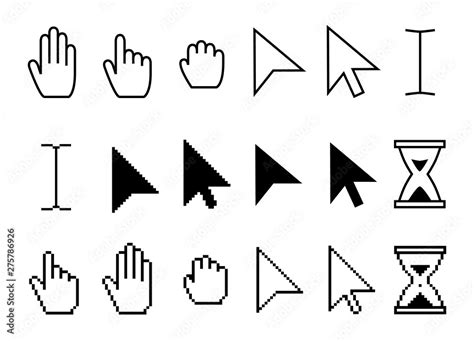 Pointer Cursor Icons Web Arrows Cursors Mouse Clicking And Grab Hand
