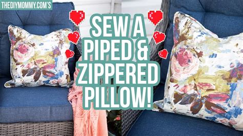 How To Sew A Throw Pillow With Piping And Zipper Youtube
