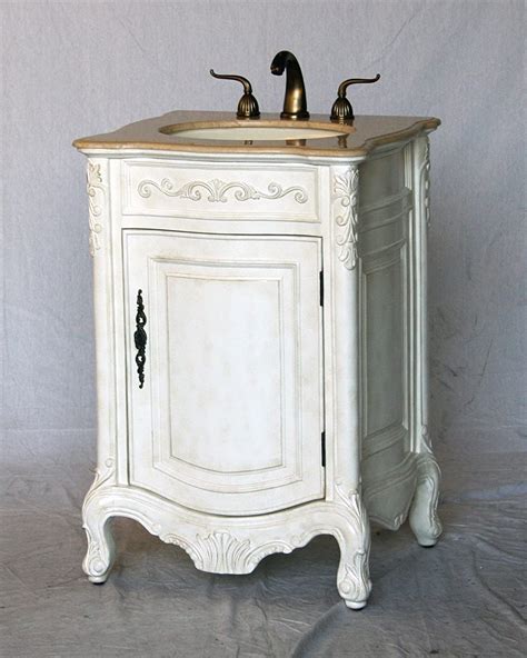 Vanity 37.5x34x22, beige marble top with oval ceramic sink. 24-Inch Antique Style Single Sink Bathroom Vanity Model ...