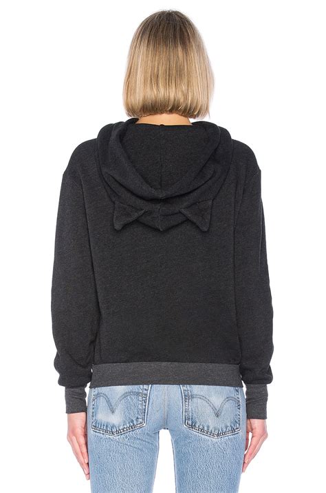 Wildfox Couture Cat Hoodie In Clean Black Revolve