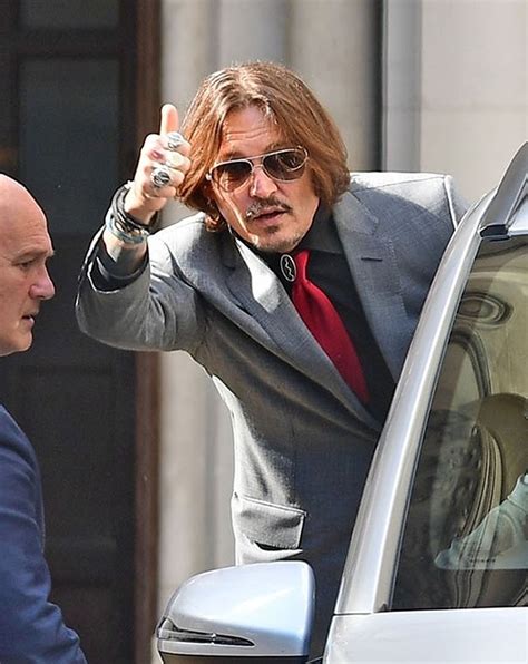 Johnny Depp Leaves The Royal Courts Of Justice In Really Good Spirits
