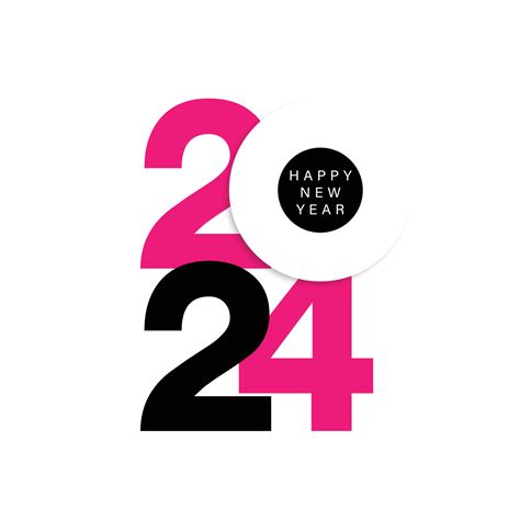 2024 Happy New Year Logo Text Design 2024 Number Design Template Vector