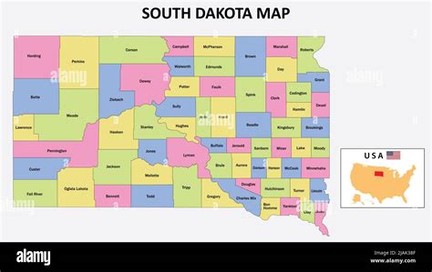 Mapa De Dakota Del Sur Mapa Del Distrito De Dakota Del Sur En El Mapa