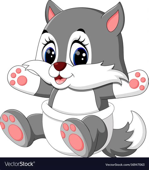 Cute Cartoon Wolf