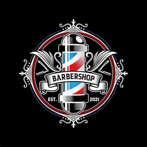 Design De Logotipo Vintage De Barbearia Vetor Premium