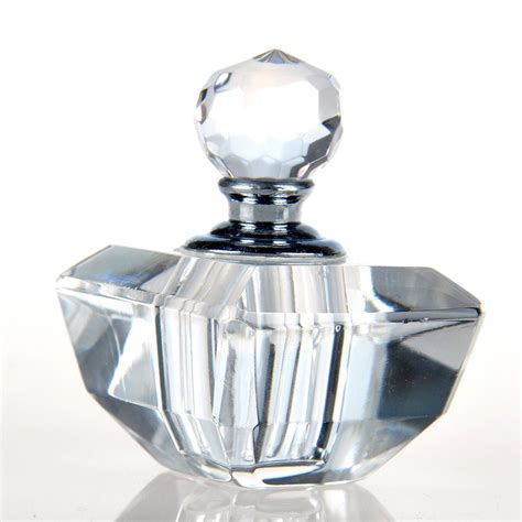 Clear Mini Crystal Perfume Bottles Polygon Shaped Glass Art Crystal