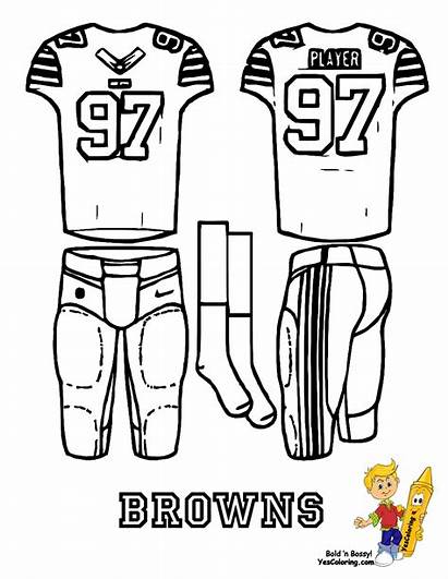 Football Uniform Coloring Nfl Uniforms Browns Cleveland