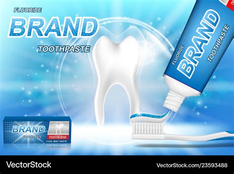 whitening toothpaste ads tooth model and dental vector image