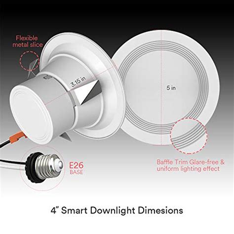 Ilintek 4 Inch Smart Recessed Downlight Bluetooth Rgbww Can Lights