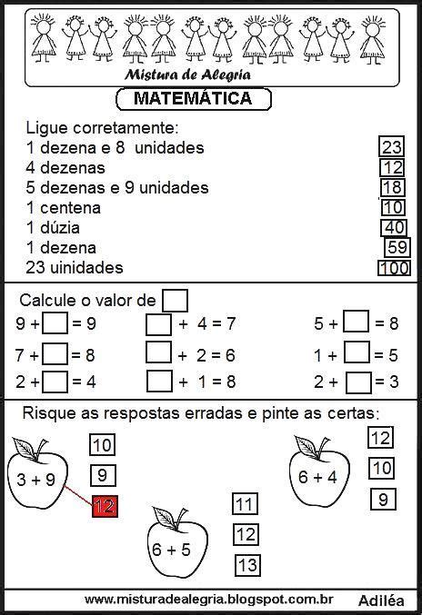 Atividade De Matematica Series Iniciais Alfabetizacao Atividades De