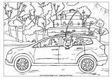 Car Trip Colouring Coloring Pages Family Summer Road Campervan Travel Journey Trips Disney Holidays Transport Tent Sketch Choose Board sketch template