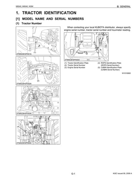 Kubota M8540 M9540 Tractor Service Manual